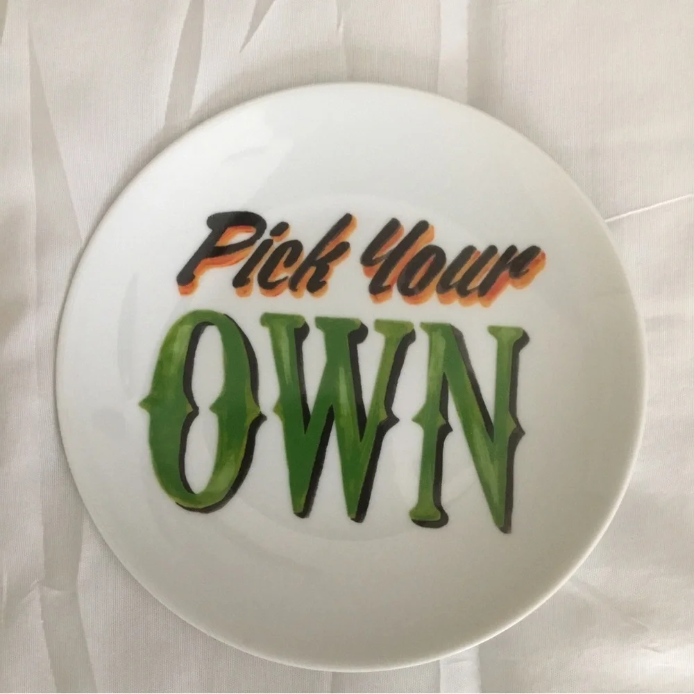 Paper Source Farmhouse Side Appetizer Plates Typography Fall Farmers Market 2014